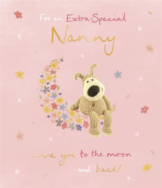 Boofle On Moon Nanny Mother's Day Card