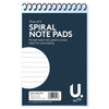 Pack of 5 5"x3" 34 Sheets Spiral Note Pads
