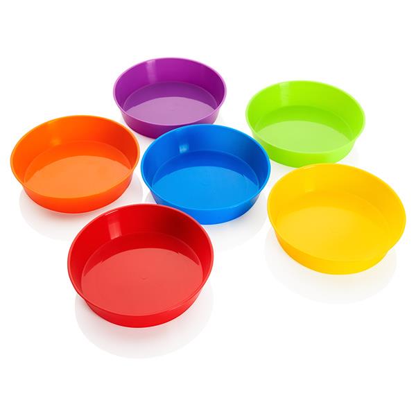 Pack of 6 Assorted Colours Round Sorting Bowls by Cleaver Kidz