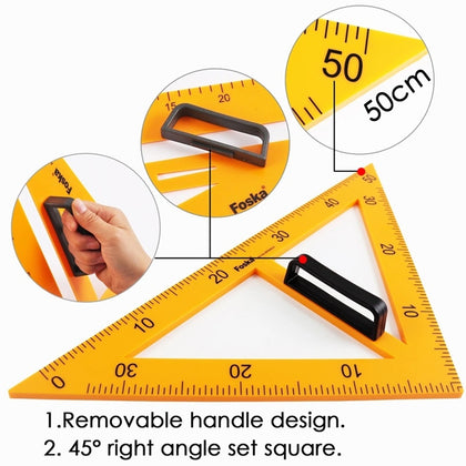 40cm Plastic School Teaching Triangle Rulers with Removable Handle