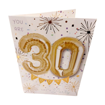 You Are 30 Let's Party Balloon Boutique Greeting Card
