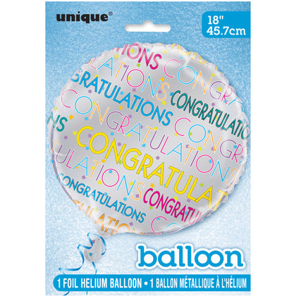 Bright Starburst Congratulations Round Foil Balloon 18