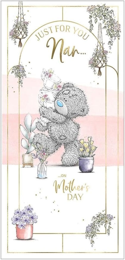 Bear With Stack Of Tea Cups Nan Mother's Day Card