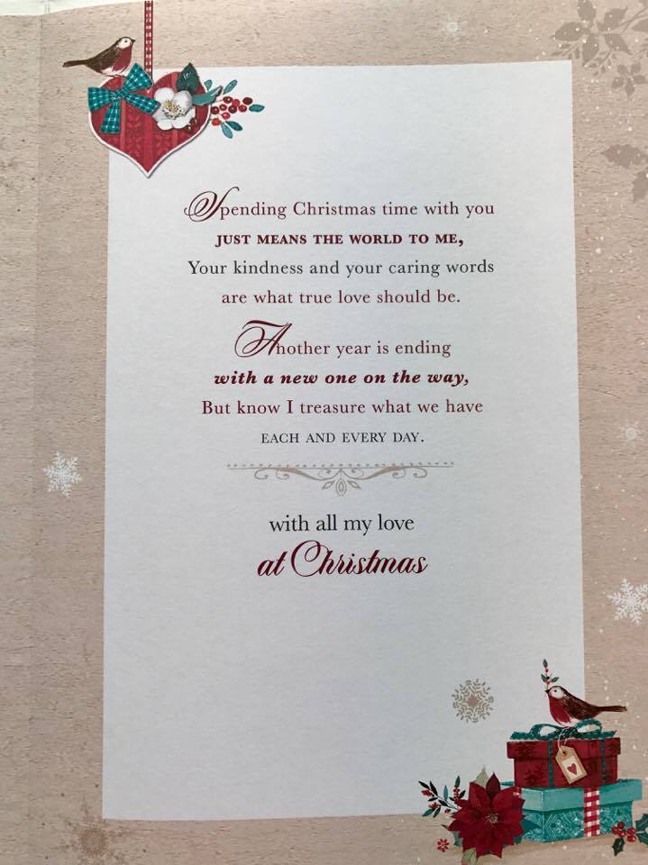 ONE I LOVE - Nice Verse Quality Gold Foil Glitter Christmas Greeting Card