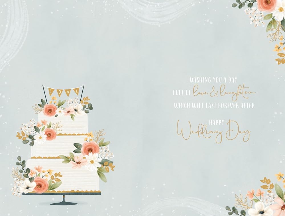 Cake Design Happy Couple Wedding Card