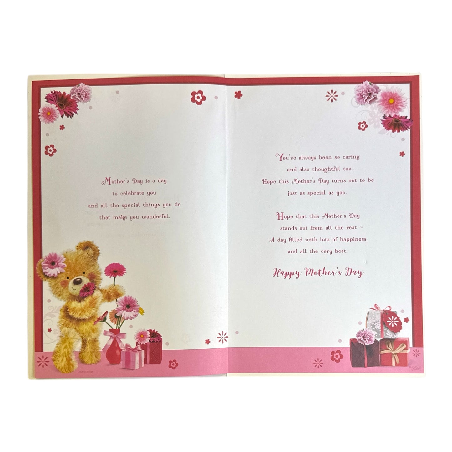 To My Wife Teddy With Blooming Flowers Design Mother's Day Boxed Card