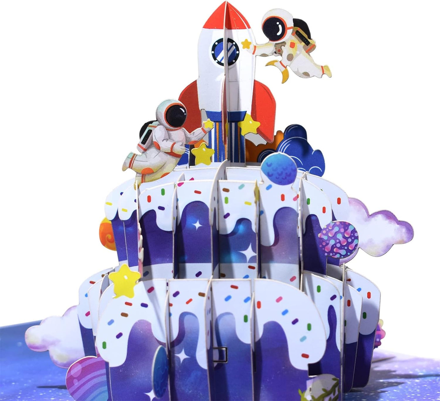 Galaxy Outer Space Design 3D Pop Up Greeting Card
