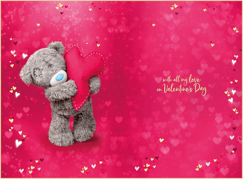 Bear Holding Red Heart Boyfriend Keepsake 3D Valentine's Day Card