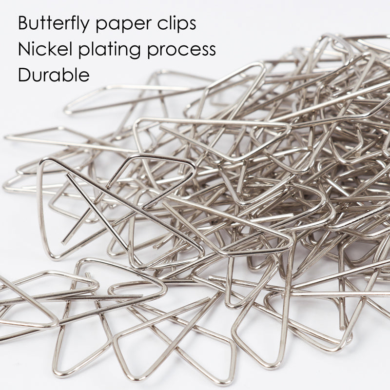 Pack of 50 Nickel Ideal Butterfly Shape 40mm Paper Clips