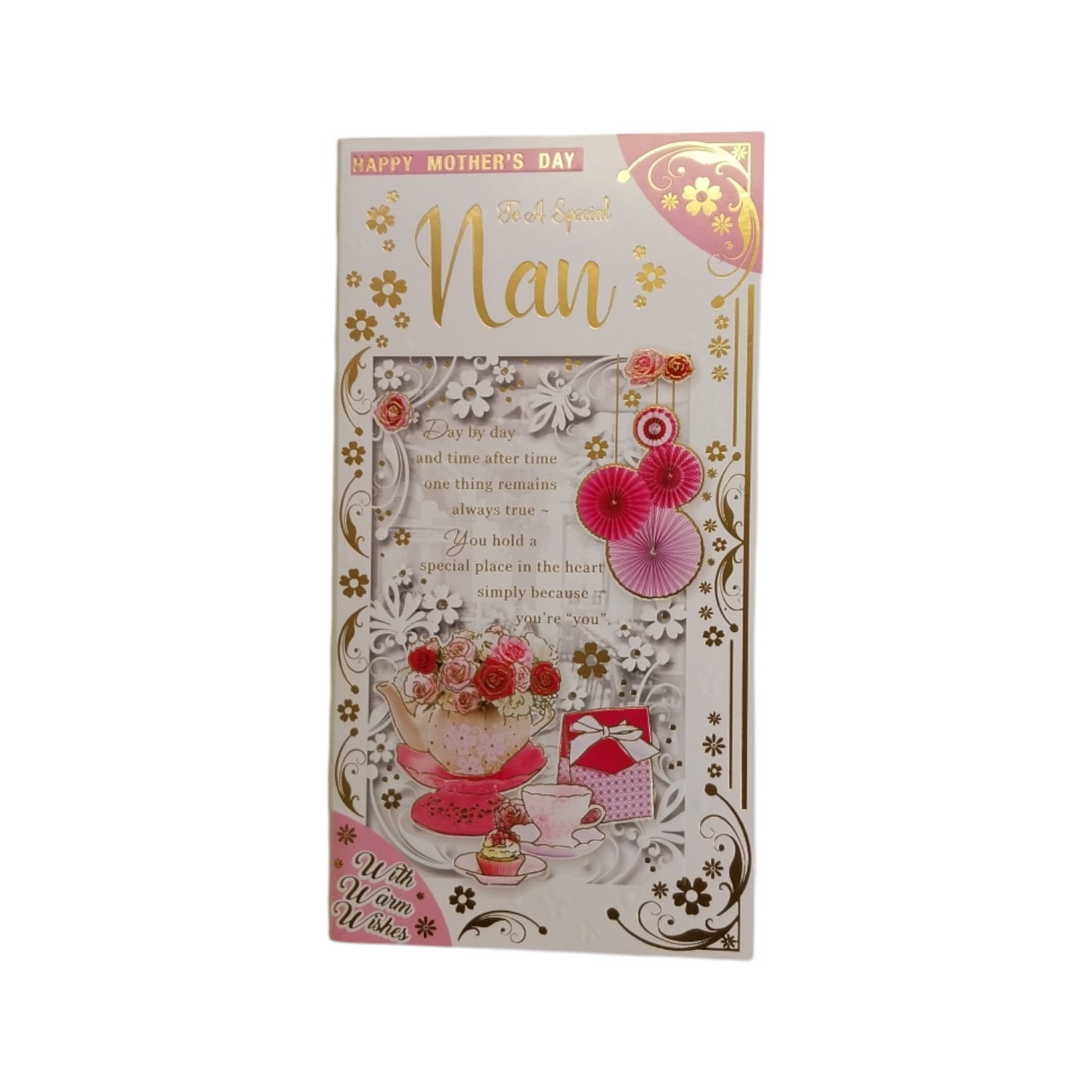 To A Special Nan Floral Tea Pot Sentimental Design Mother's Day Card