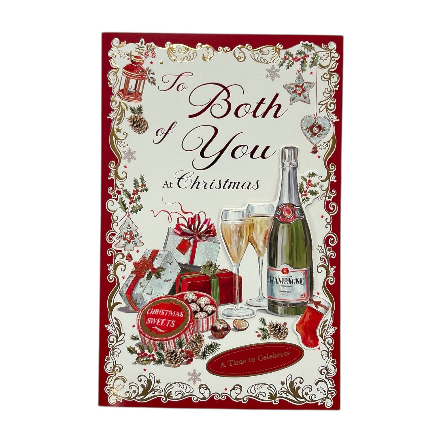 To Both of You Elegant Christmas Celebration Card