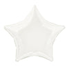 20" White Solid Star Foil Balloon