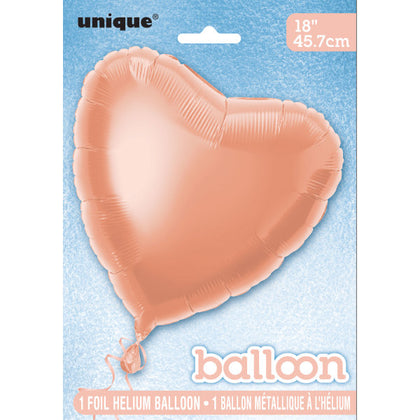 Rose Gold Heart Foil Balloon 18