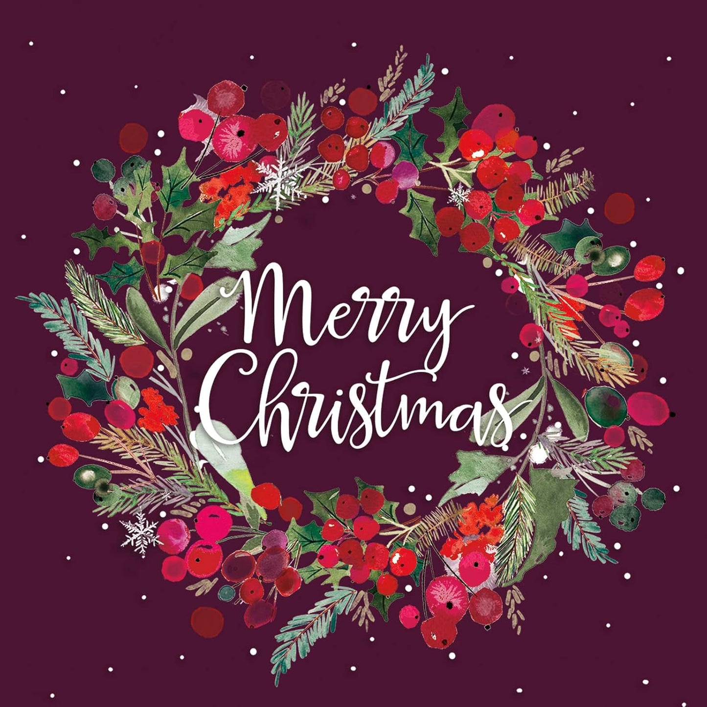 Pack of 8 Berry Wreath Alzheimer's Society Charity Christmas Cards