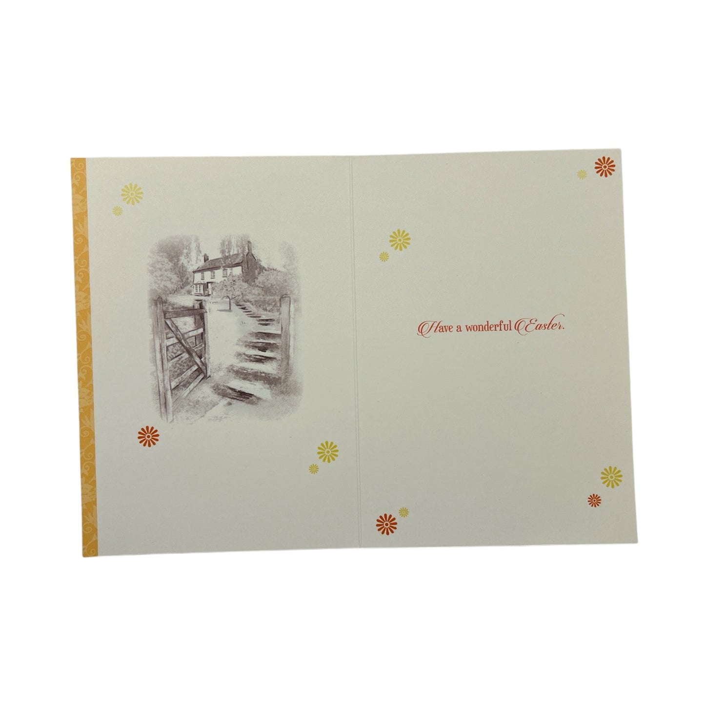 To All Of You Joy And Happiness Yellow Flowers Design Easter Card