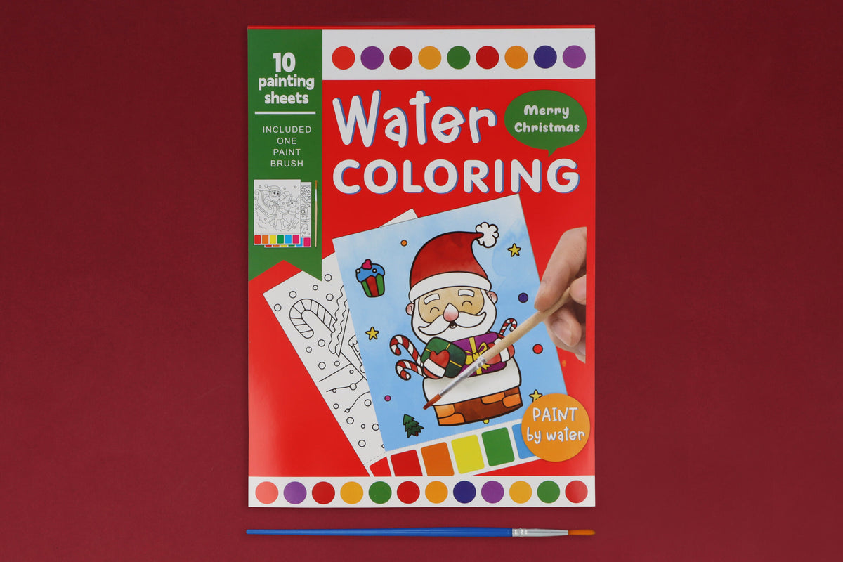 Pack of 6 Christmas Water Colouring Set (21cm x 15cm)