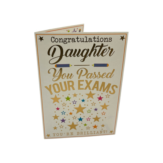 To Daughter You Passed Your Exam Stars Design Congratulations Card