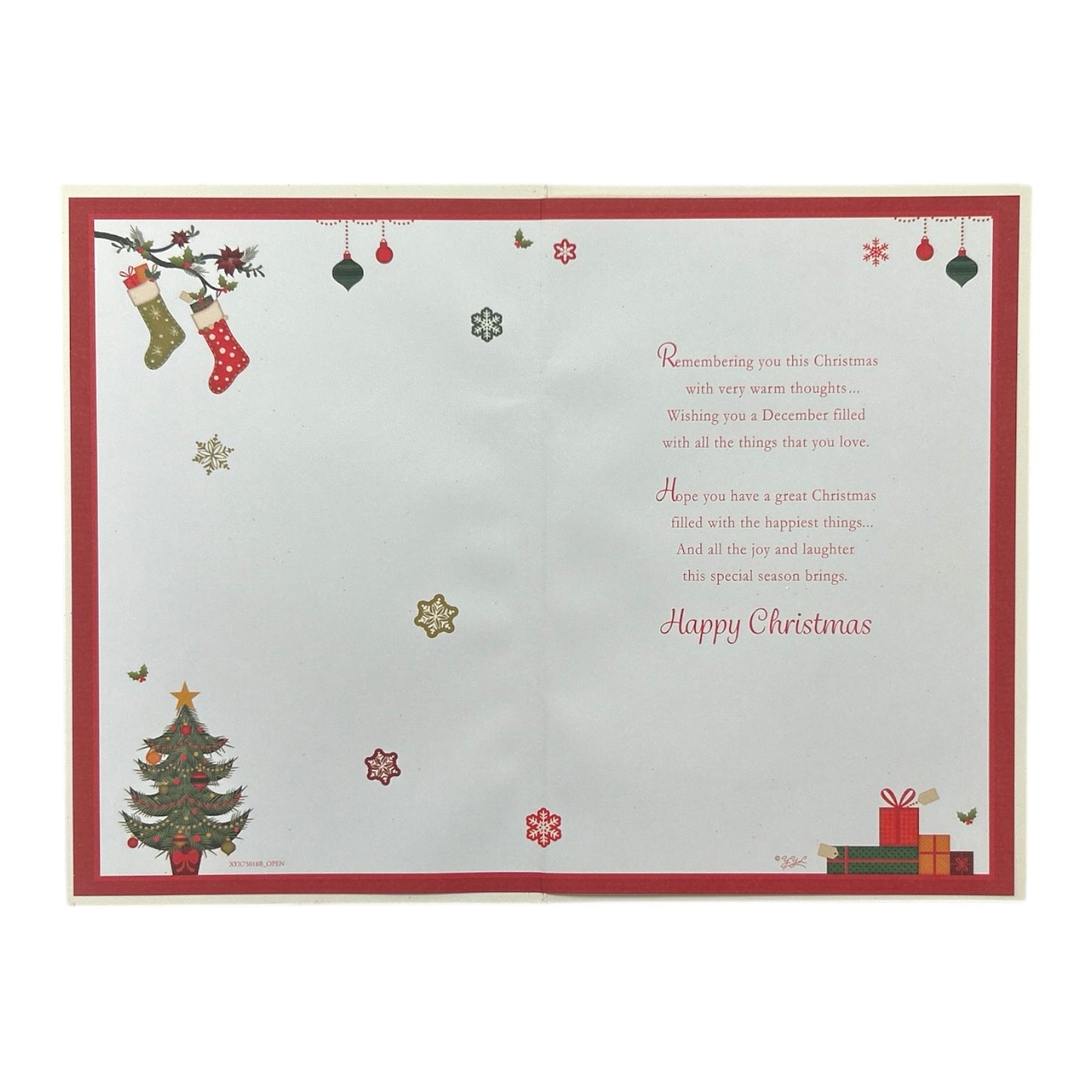 For Daughter and Partner Stockings And Presents Design Christmas Card