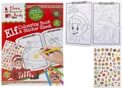 Extra Large Christmas Elf Colouring Book With Sticker Sheet