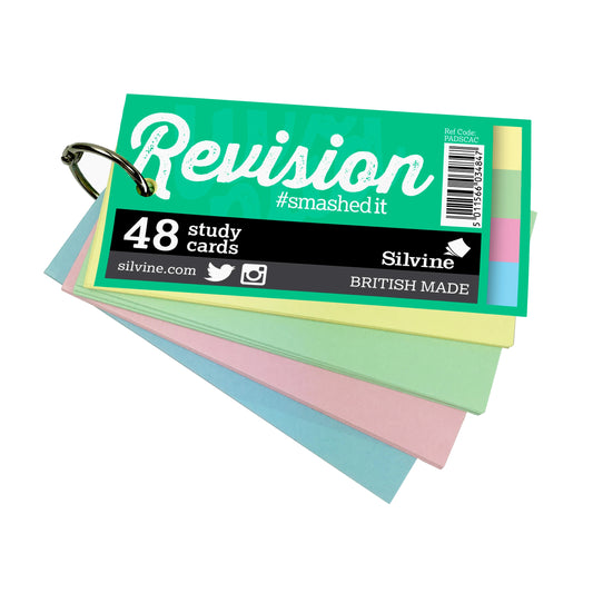48 Mini Study Revision Cards on Keyring - 100 x 55mm