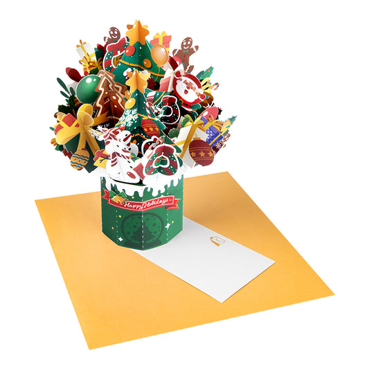 Holiday Magic Xmas Cheer 3D Pop Up Christmas Card