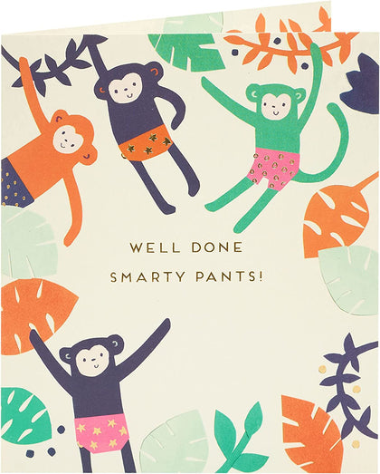 Well Done Smarty Pants! Monkey Congratulations Card