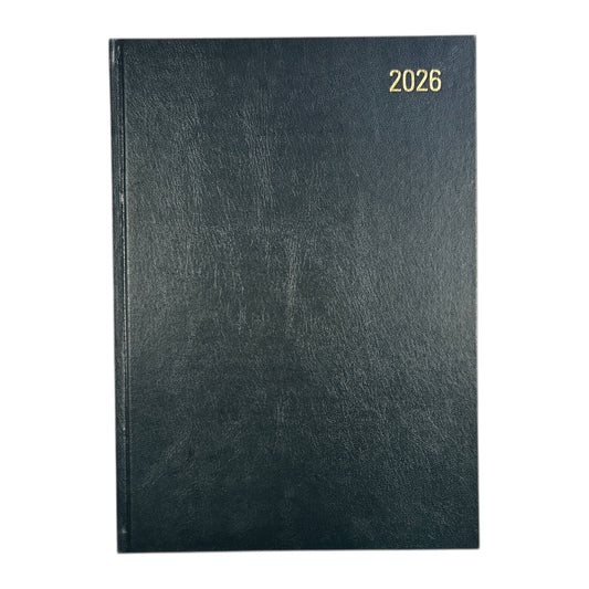 Janrax 2026 A4 2 Pages Per Day Black Desk Diary