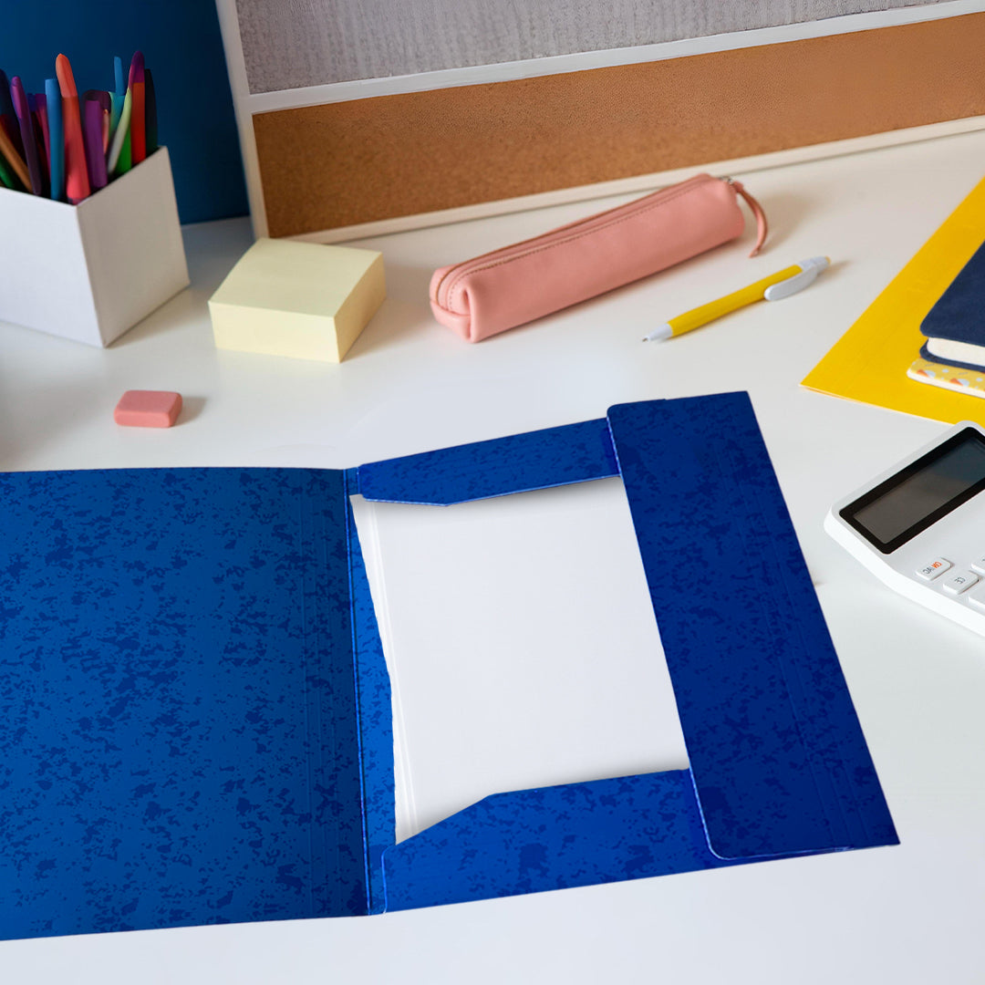 A4 Yellow Card 3 Flap Folder With Elastic Closure