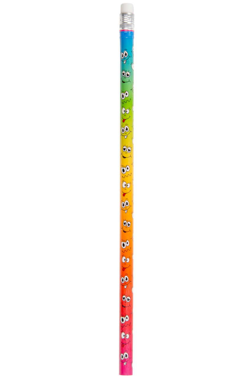 Pack of 12 Laughing Face Design Pencils with Eraser