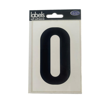 Number 0 Self Adhesive Wheelie Bin Label