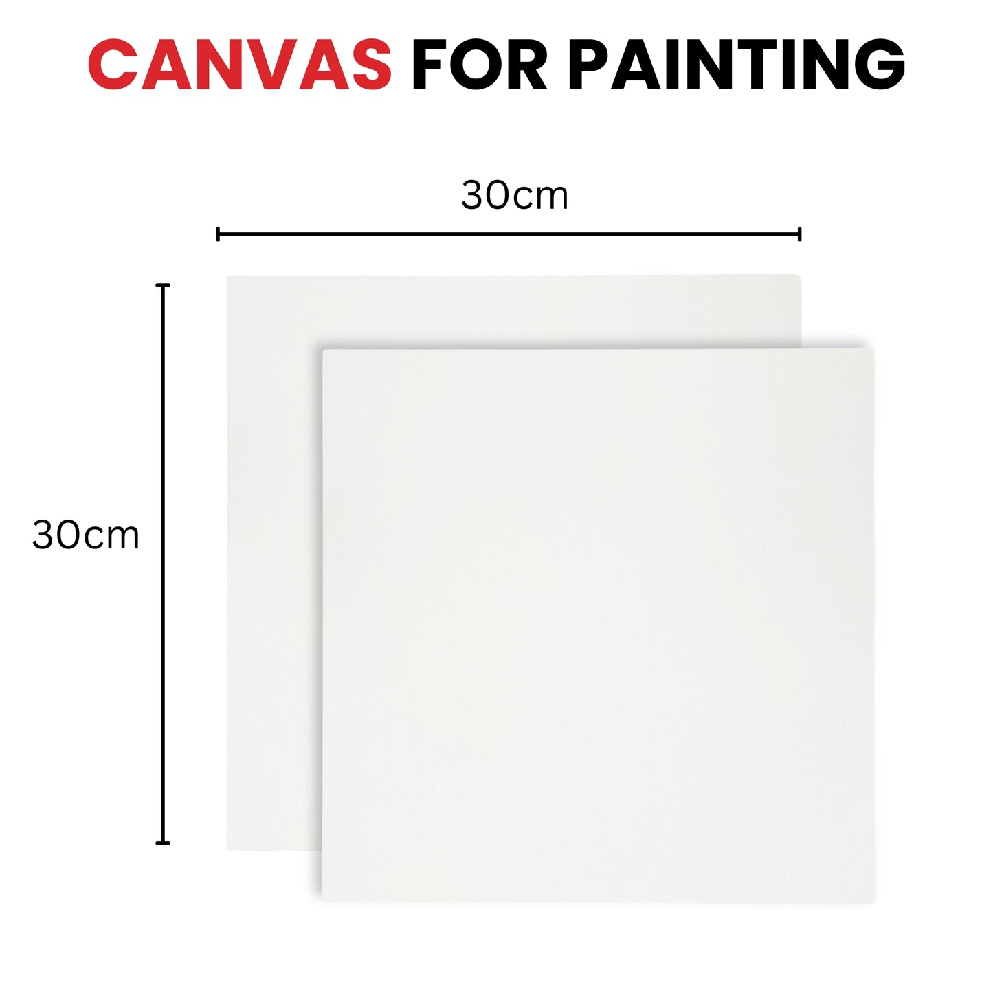 30x30cm Blank White Flat Stretched Board Art Canvas By Janrax