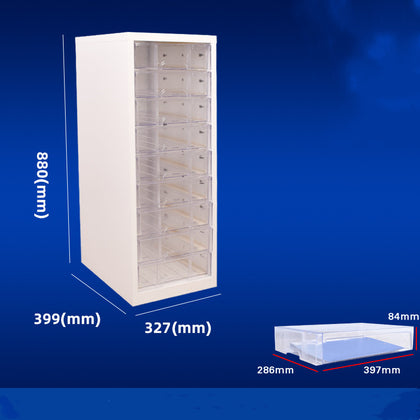9 Drawer Filing Cabinet with Clear Drawers