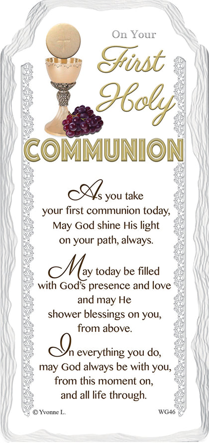 On Your First Communion Sentimental Handcrafted Ceramic Plaque