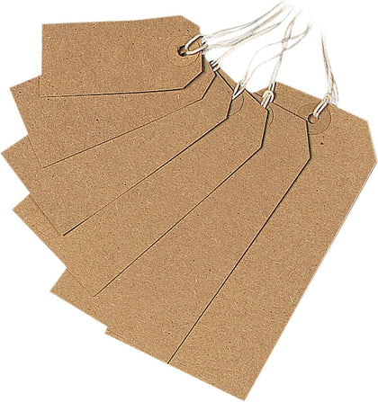 Pack of 1000 Buff Strung Tags 70x35mm
