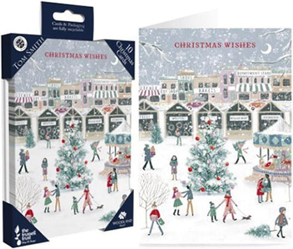 Pack of 10 Luxury Winter Scene Design Christmas Cards