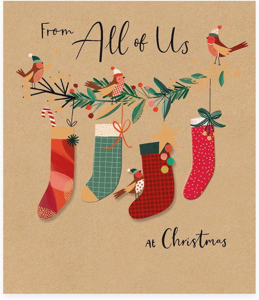 Colourful Socks Design From All Of Us Christmas Card