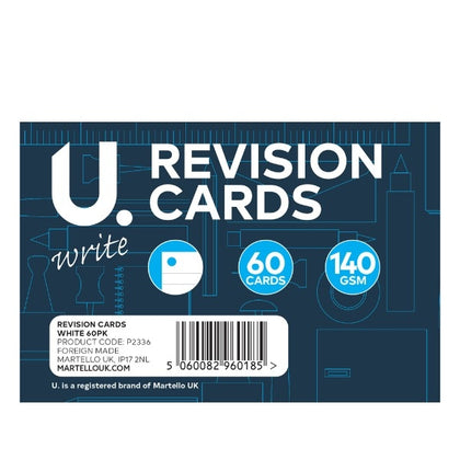 Pack of 60 White Revision Cards