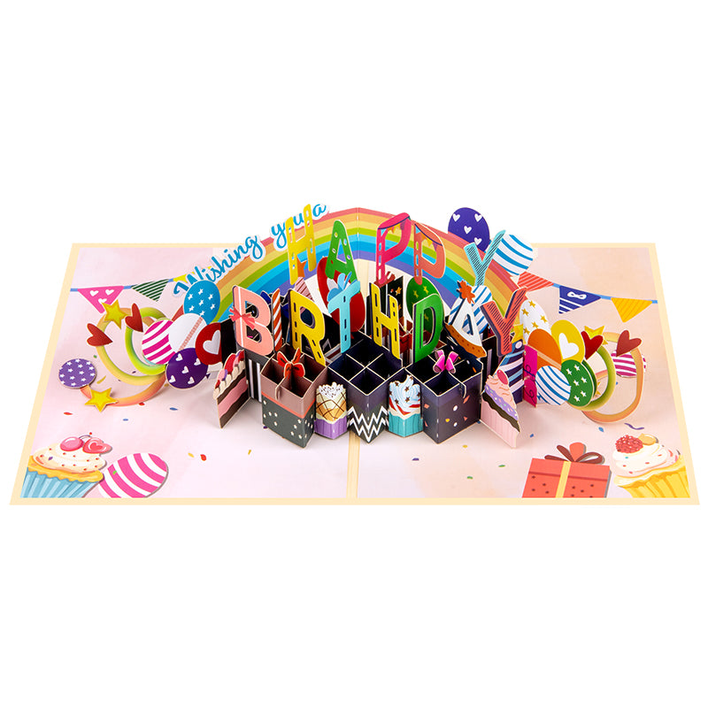 Cupcakes & Balloons Joyful Wishes Pop Up Birthday Card