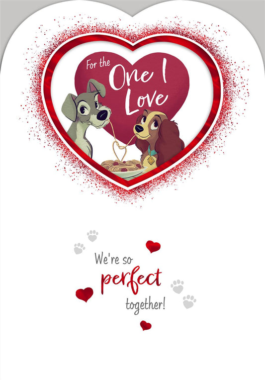 Disney Lady and the Tramp For The One I Love Valentine's Day Card