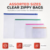Pack of 12 A6 Clear Zippy Bags with Orange Zip