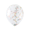 Pack of 5 Clear Latex Balloons with Pink, Blue & Gold Star Confetti 16"