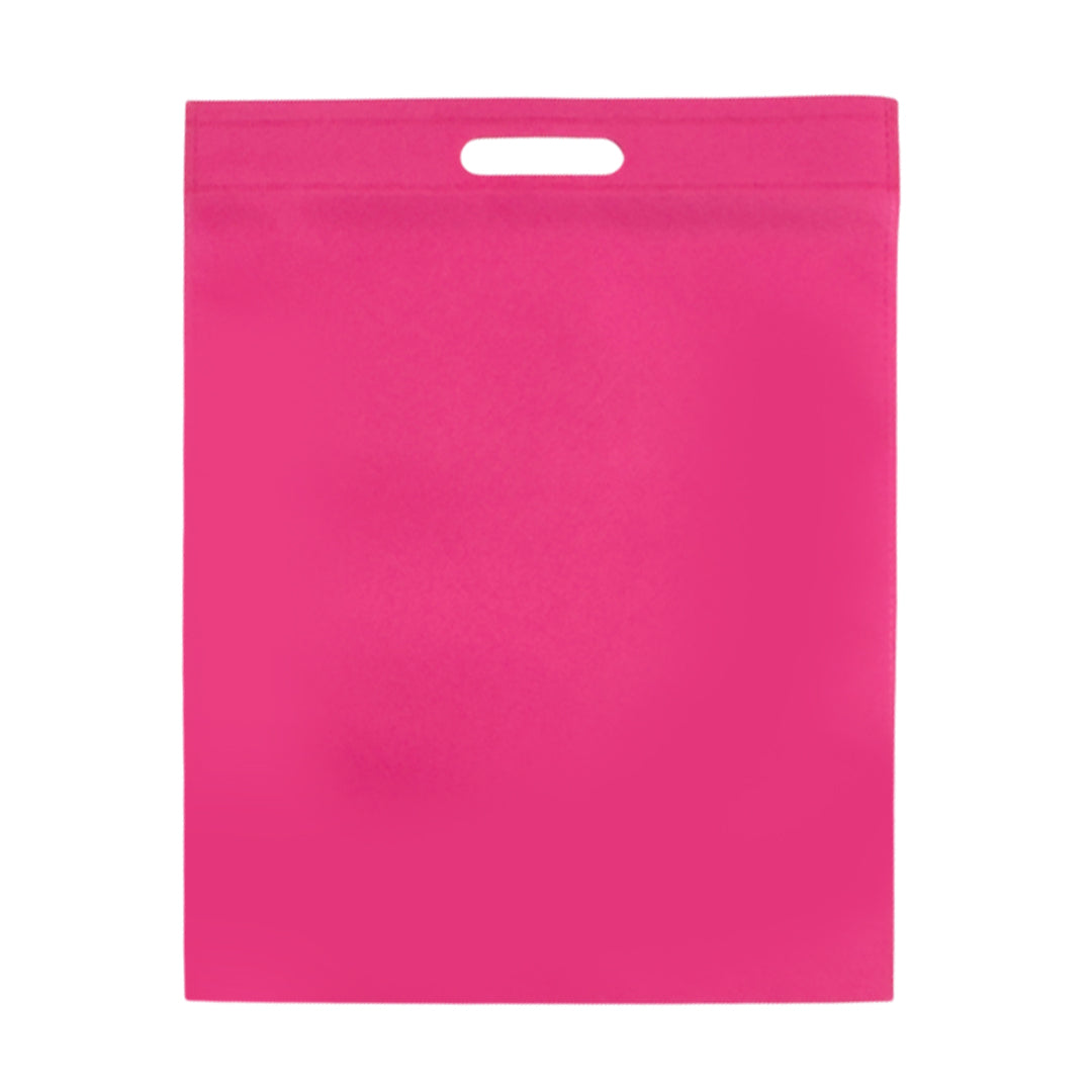 Pack of 25 Pink Coloured 45x35cm Non-Woven Patch Handle Bags