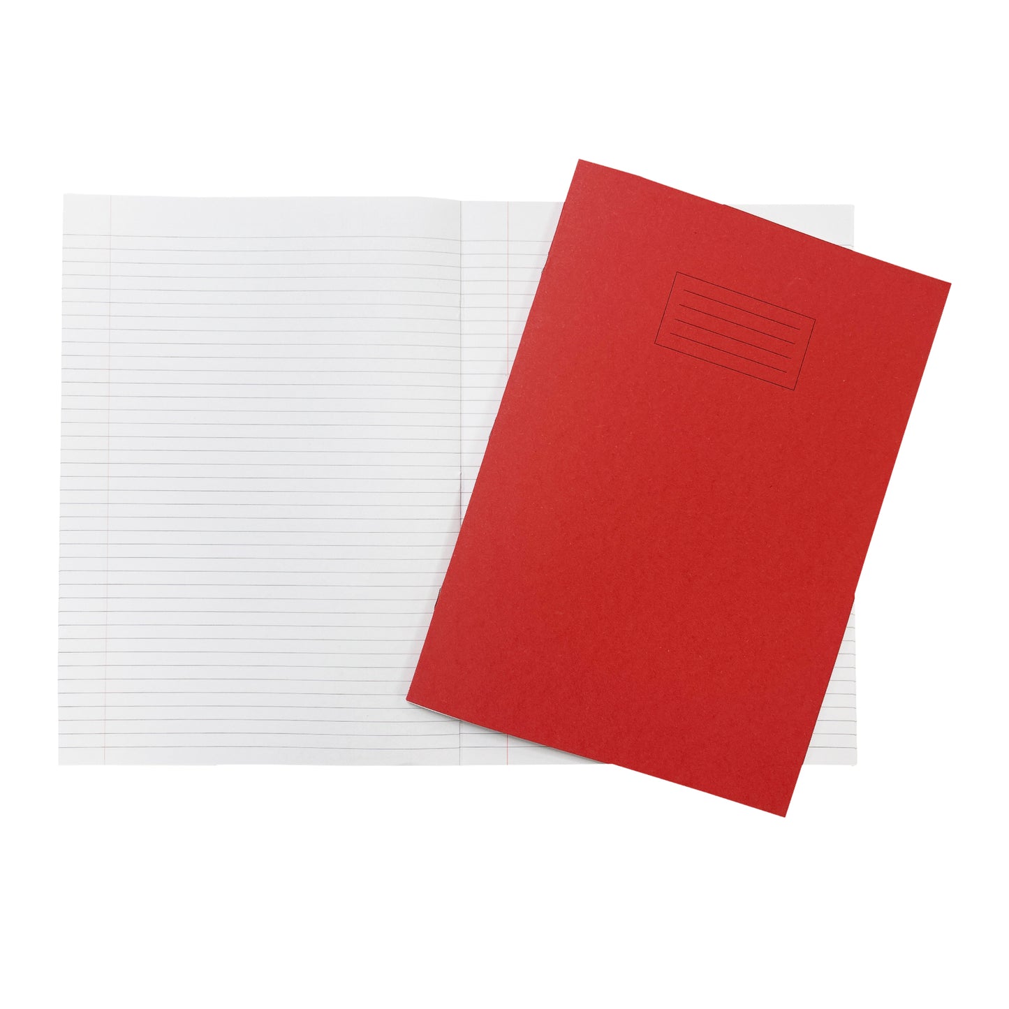 Janrax A4+ Red 48 Page Feint Ruled and Margin Exercise Book WF Paper with 225gsm Manilla Cover 240x340mm Workbook