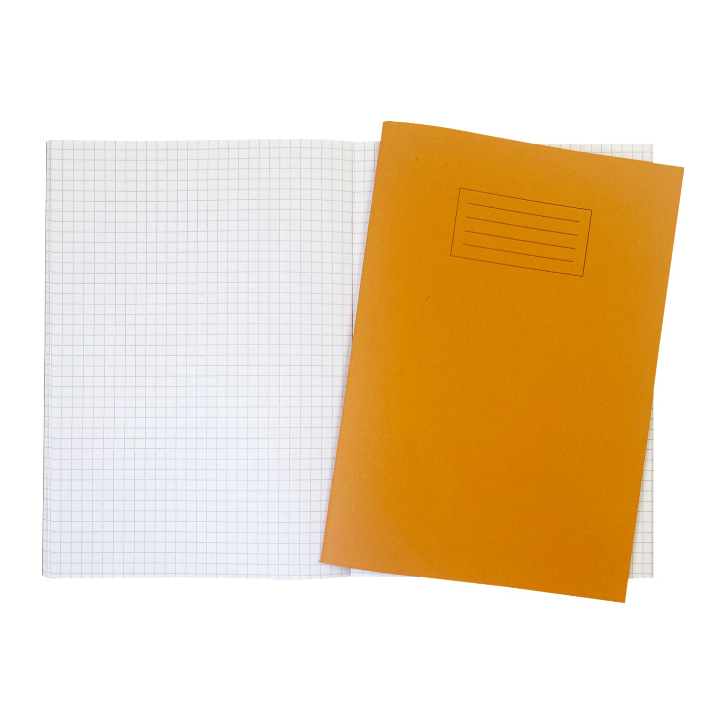 Janrax A4 Orange 80 Page 7mm Squared Paper Exercise Book WF Paper with 225gsm Manilla Cover