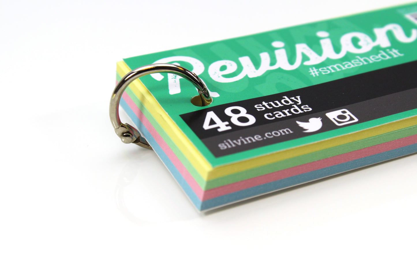 48 Mini Study Revision Cards on Keyring - 100 x 55mm
