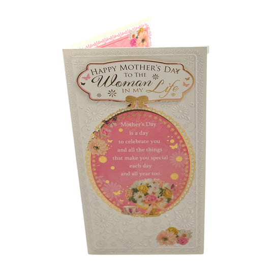 To The Woman In My Life Flowers Design Mother's Day Card