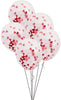Pack of 5 Clear Latex Balloons with Heart-Shaped Confetti 16"