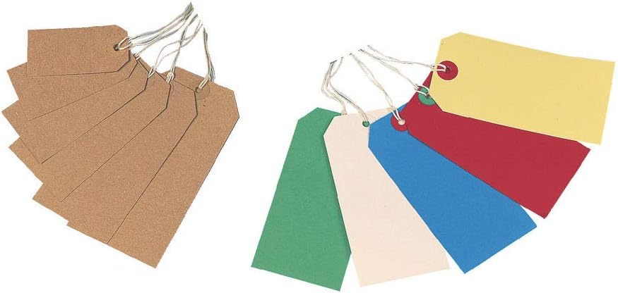 Pack of 1000 Buff Strung Tags 70x35mm