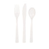 Pack of 18 White Solid Assorted Plastic Cutlery