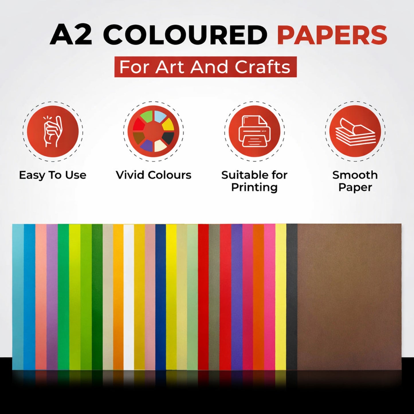 Pack of 20 Sheets A2 Yellow Colored Craft Papers 230gsm